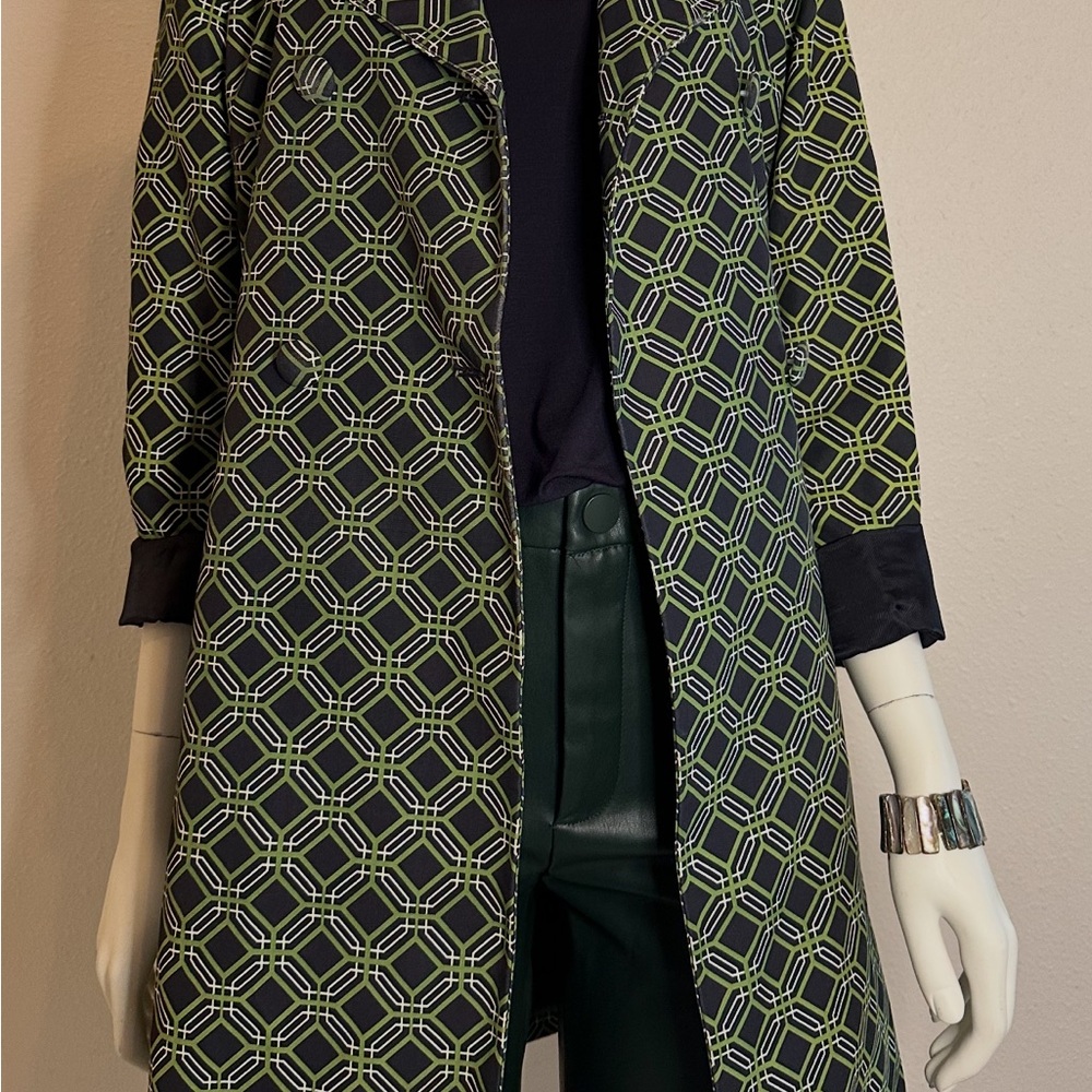 Banana Republic Black and Green Geometric Blazer